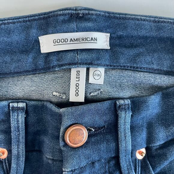 Good American Good Legs Skinny Jeans Medium/Dark Wash - Size 2/26 - Picture 4 of 5